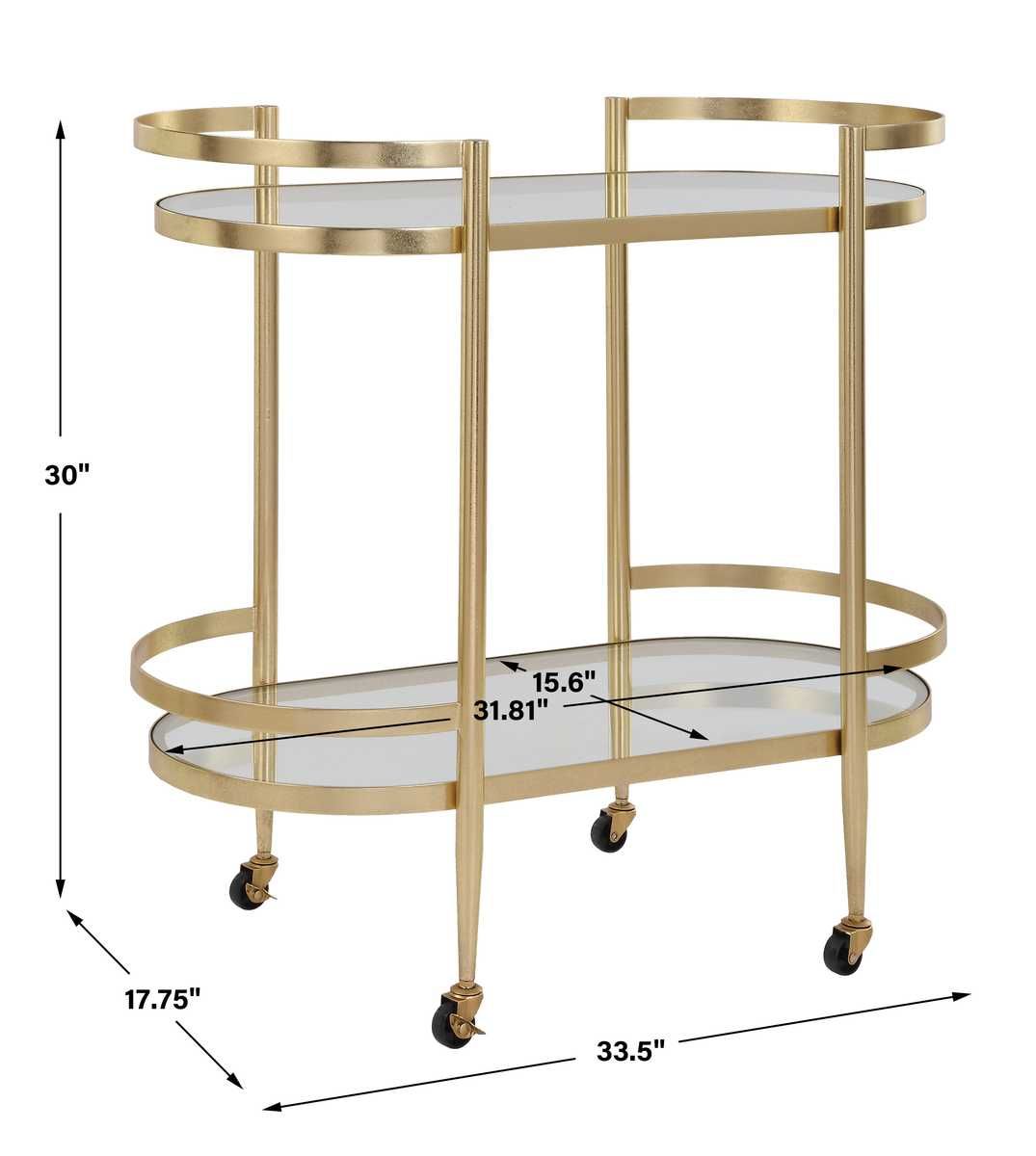 Isabelle Bar Cart - modern bar cart with wheels for easy mobility and storage | Image 7 | InSTYLE Home & Rugs