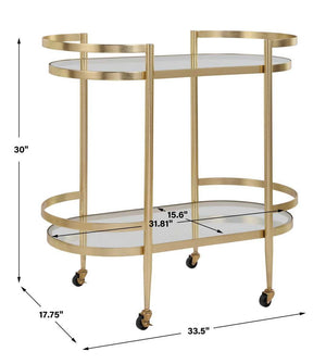 Isabelle Bar Cart - modern bar cart with wheels for easy mobility and storage | Image 7 | InSTYLE Home & Rugs