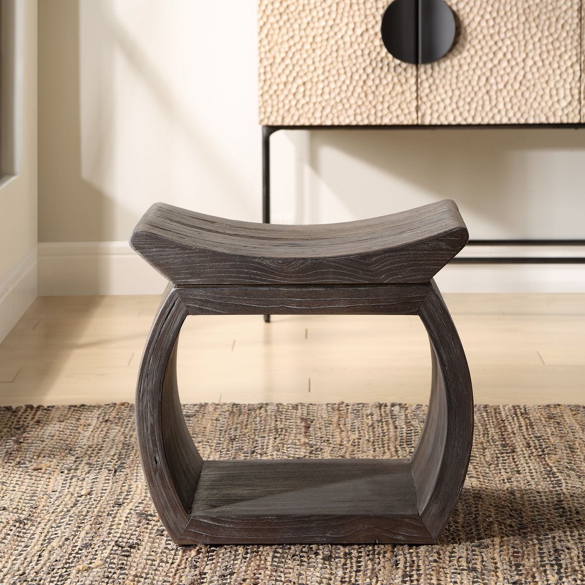 Connor Small Bench, Walnut - perfect for small spaces | Image 3 | InSTYLE Home & Rugs