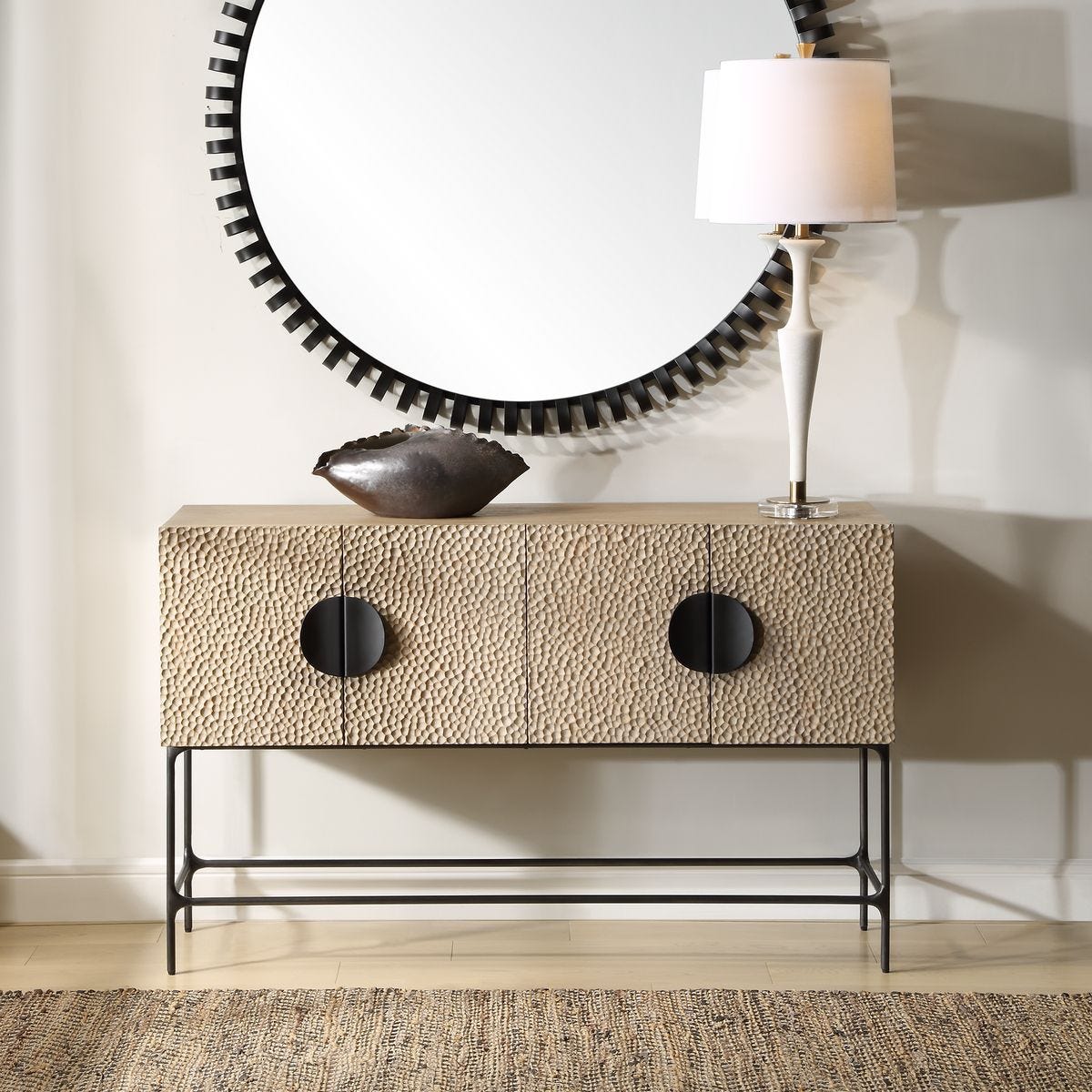 Lunar 4 Door Cabinet - stylish bar carts for entertaining | Image 1 | InSTYLE Home & Rugs