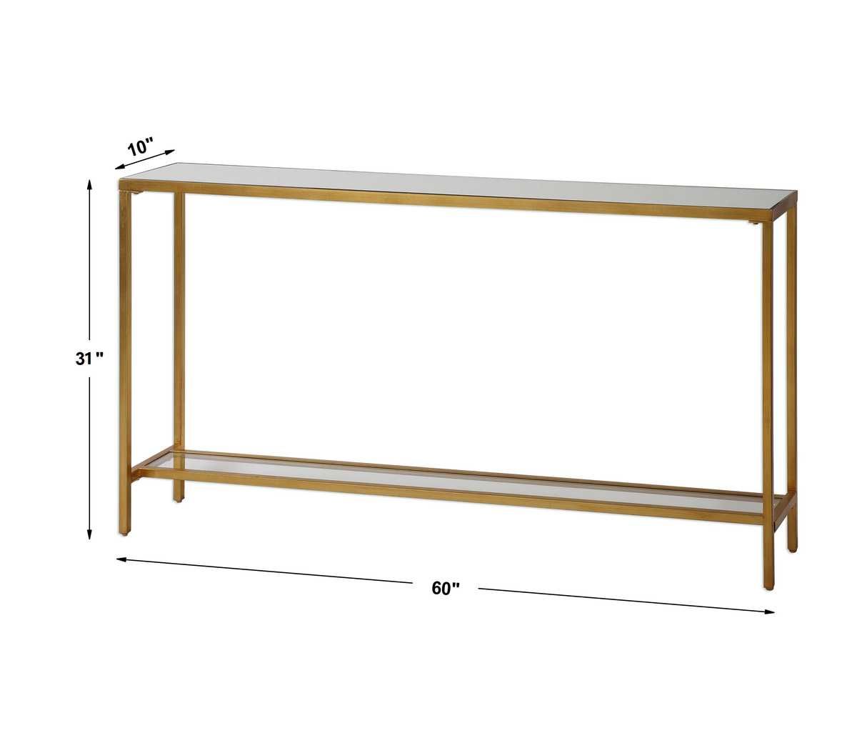 Hayley Console Table, Gold - elegant console table for modern living room decor | Image 7 | InSTYLE Home & Rugs