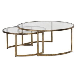 Rhea Nesting Coffee Tables, Gold, S/2 - functional centerpieces for homes | Image 2 | InSTYLE Home & Rugs