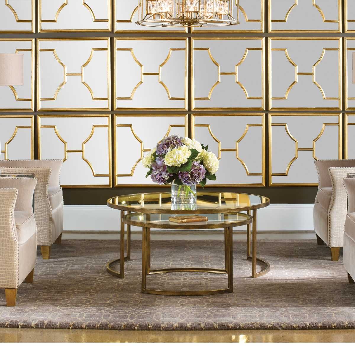 Rhea Nesting Coffee Tables, Gold, S/2 - functional centerpieces for homes | Image 4 | InSTYLE Home & Rugs