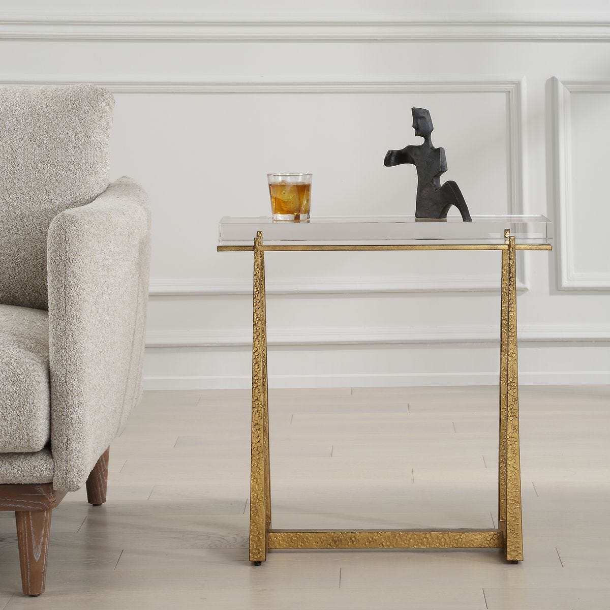 Midas Accent Table, Gold - chic accent table for contemporary home interiors | Image 6 | InSTYLE Home & Rugs