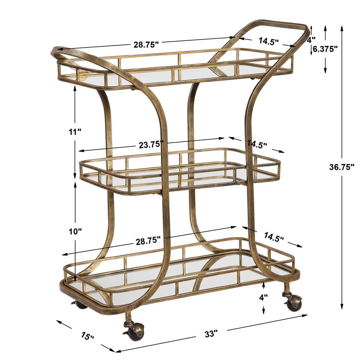 Stassi Serving Cart - bold and creative art for unique interior décor | Image 8 | InSTYLE Home & Rugs
