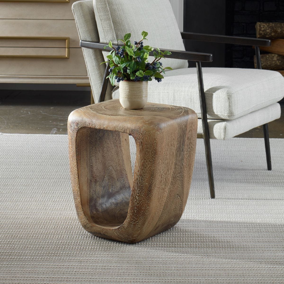 Loophole Accent Stool, Bleached Wash - available in various heights | Image 6 | InSTYLE Home & Rugs