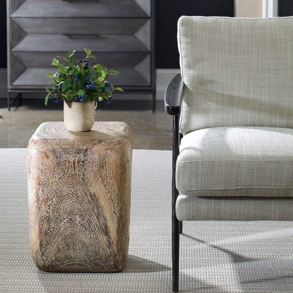 Loophole Accent Stool, Bleached Wash - available in various heights | Image 3 | InSTYLE Home & Rugs