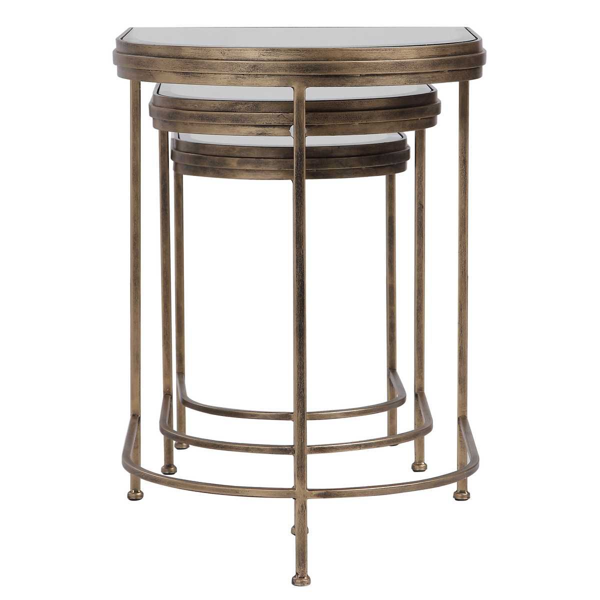 India Nesting Tables, Gold, S/3 - contemporary end table for sofas | Image 3 | InSTYLE Home & Rugs