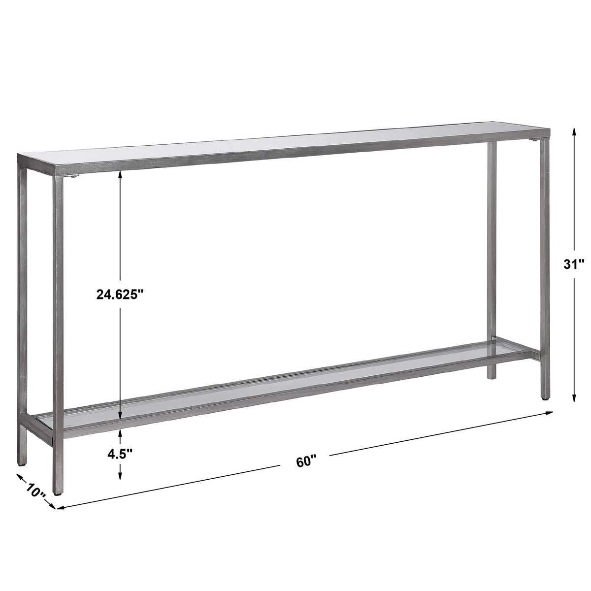 Hayley Console Table, Silver - compact console for organizing entryway or hallway essentials | Image 7 | InSTYLE Home & Rugs