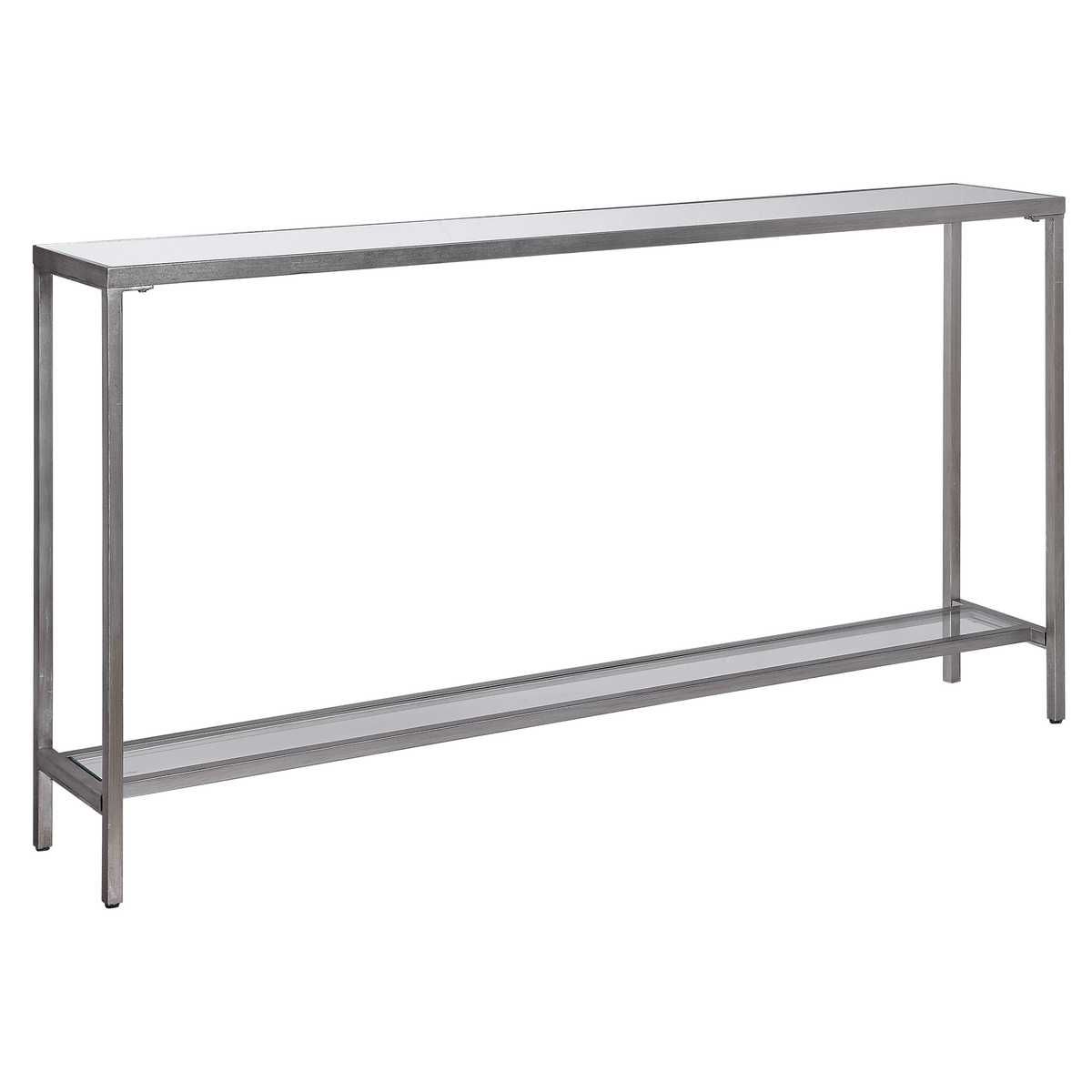 Hayley Console Table, Silver - compact console for organizing entryway or hallway essentials | Image 6 | InSTYLE Home & Rugs
