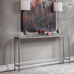 Hayley Console Table, Silver - compact console for organizing entryway or hallway essentials | Image 4 | InSTYLE Home & Rugs