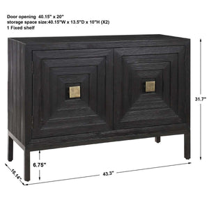 Aiken 2 Door Cabinet, Black - stylish bar carts for entertaining | Image 11 | InSTYLE Home & Rugs