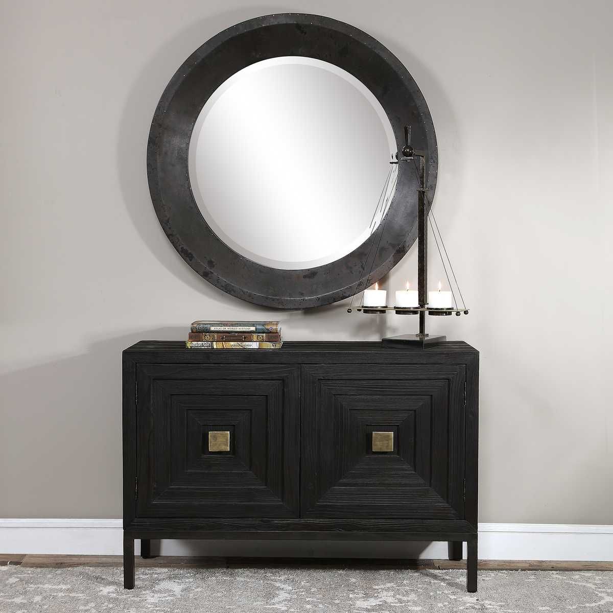 Aiken 2 Door Cabinet, Black - stylish bar carts for entertaining | Image 10 | InSTYLE Home & Rugs