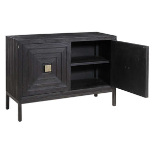 Aiken 2 Door Cabinet, Black - stylish bar carts for entertaining | Image 5 | InSTYLE Home & Rugs