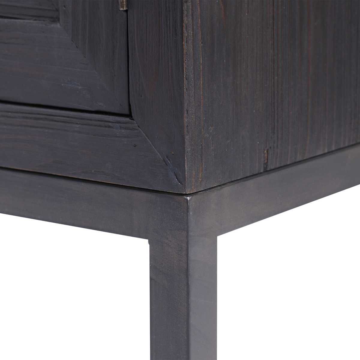 Aiken 2 Door Cabinet, Black - stylish bar carts for entertaining | Image 9 | InSTYLE Home & Rugs
