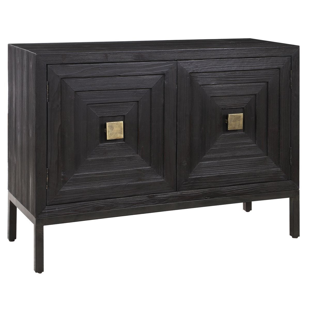 Aiken 2 Door Cabinet, Black - stylish bar carts for entertaining | Image 6 | InSTYLE Home & Rugs
