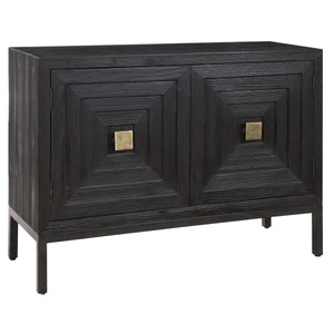 Aiken 2 Door Cabinet, Black - stylish bar carts for entertaining | Image 6 | InSTYLE Home & Rugs