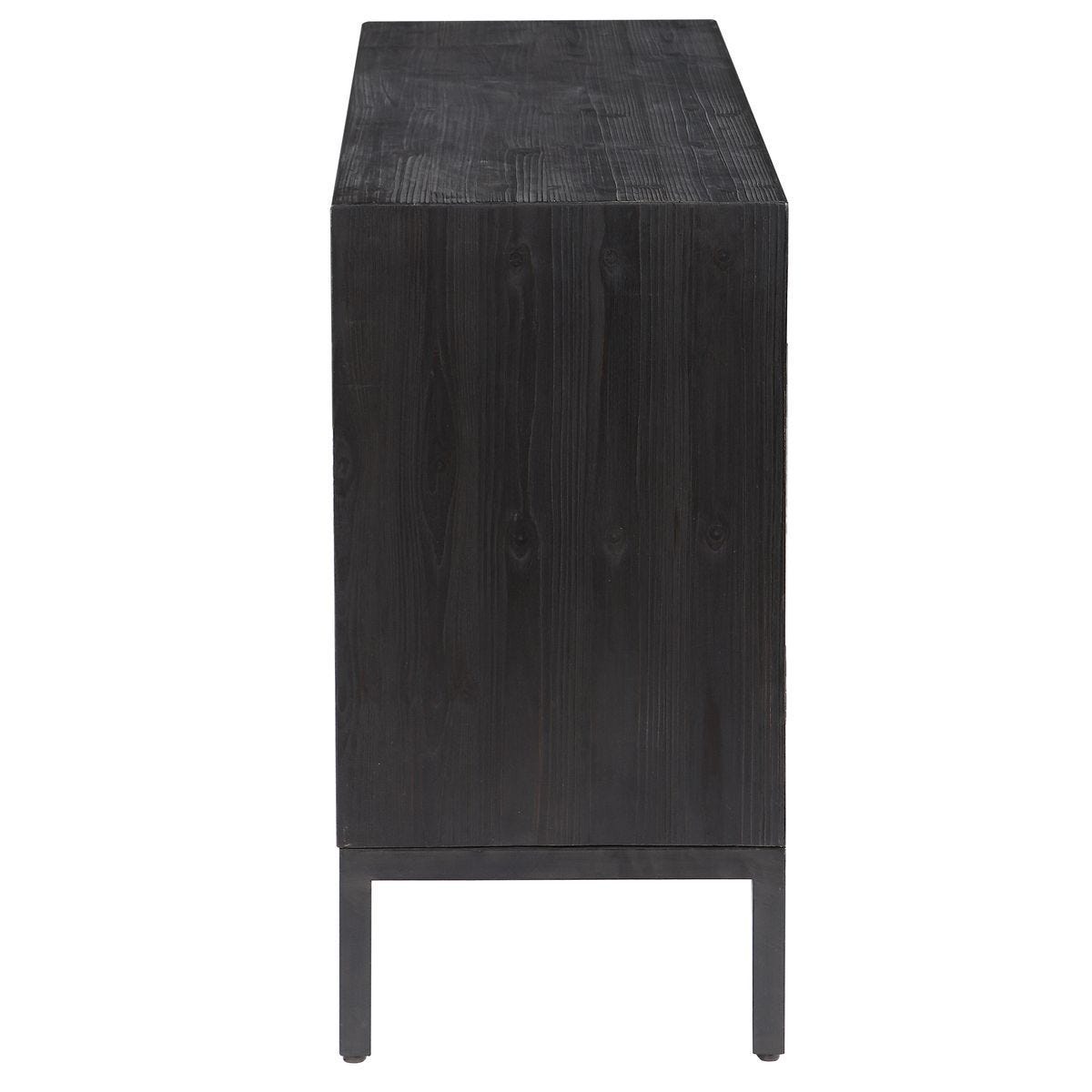 Aiken 2 Door Cabinet, Black - stylish bar carts for entertaining | Image 7 | InSTYLE Home & Rugs