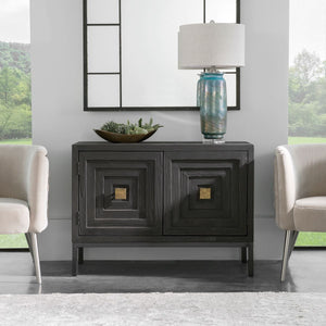 Aiken 2 Door Cabinet, Black - stylish bar carts for entertaining | Image 3 | InSTYLE Home & Rugs