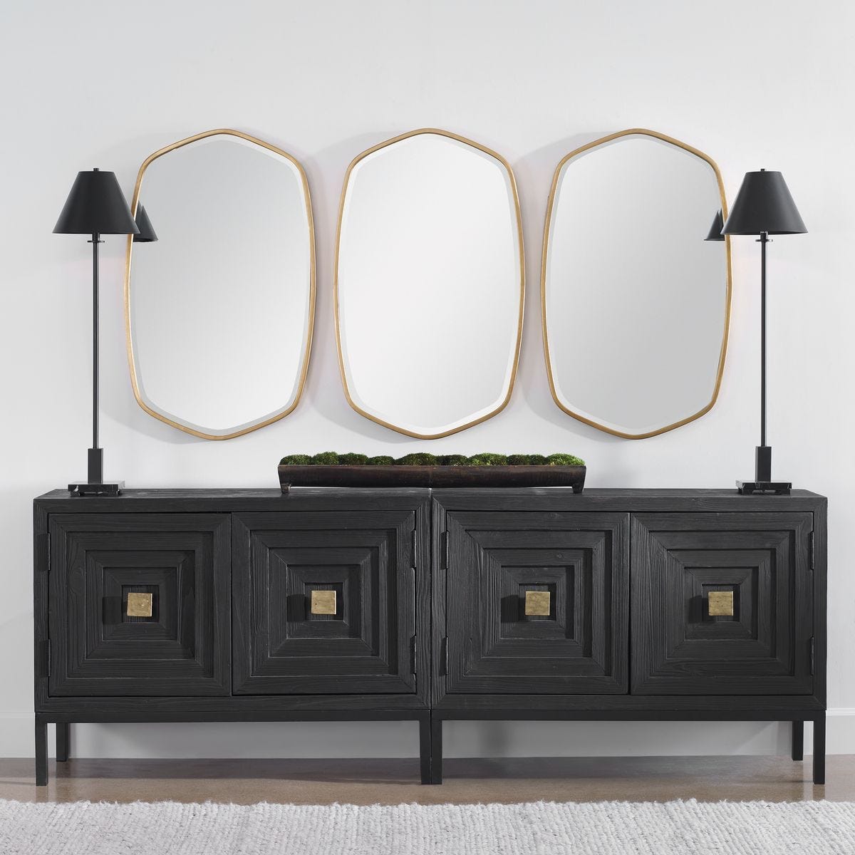 Aiken 2 Door Cabinet, Black - stylish bar carts for entertaining | Image 1 | InSTYLE Home & Rugs