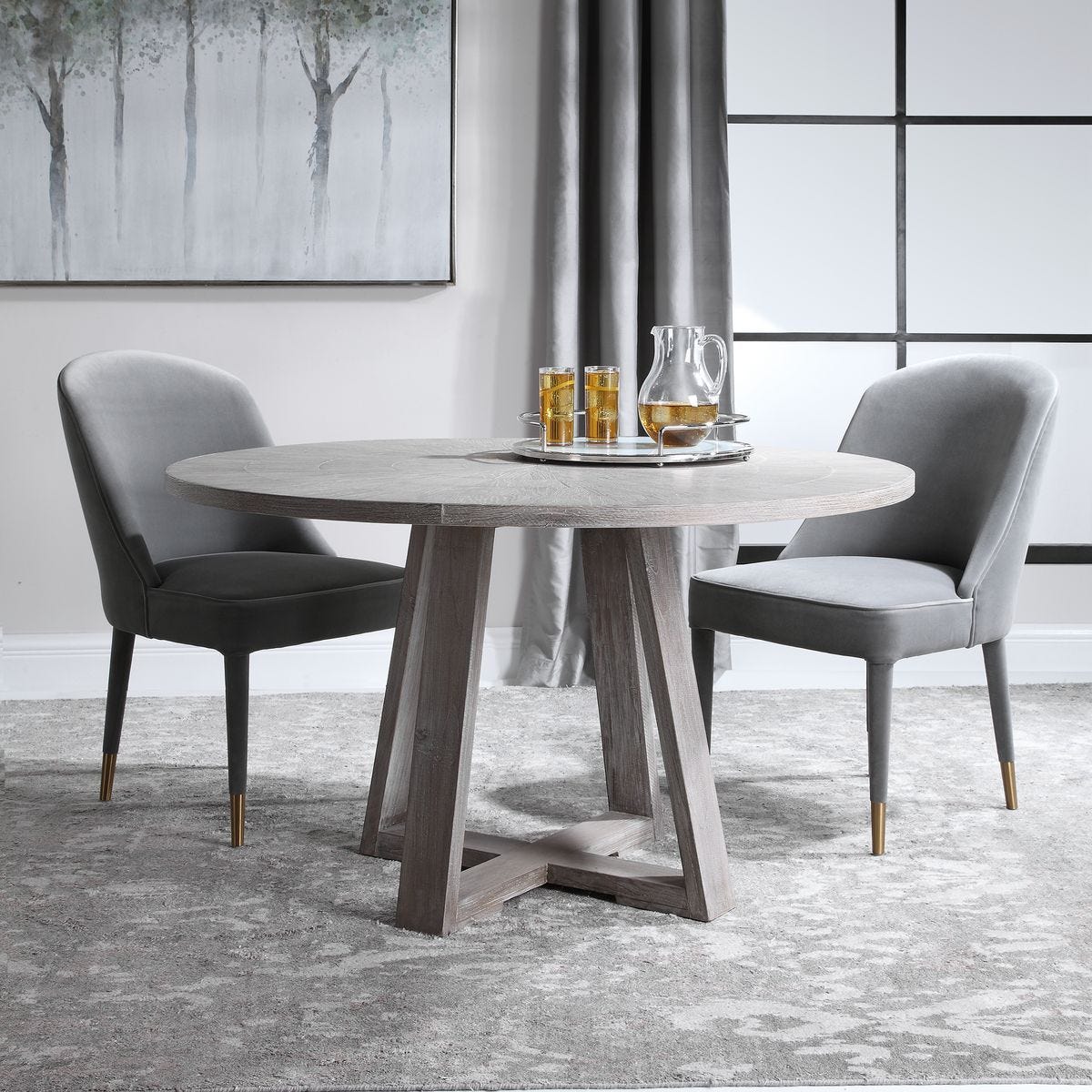 Gidran Dining Table, Gray, 2 Cartons - perfect for family meals | Image 8 | InSTYLE Home & Rugs
