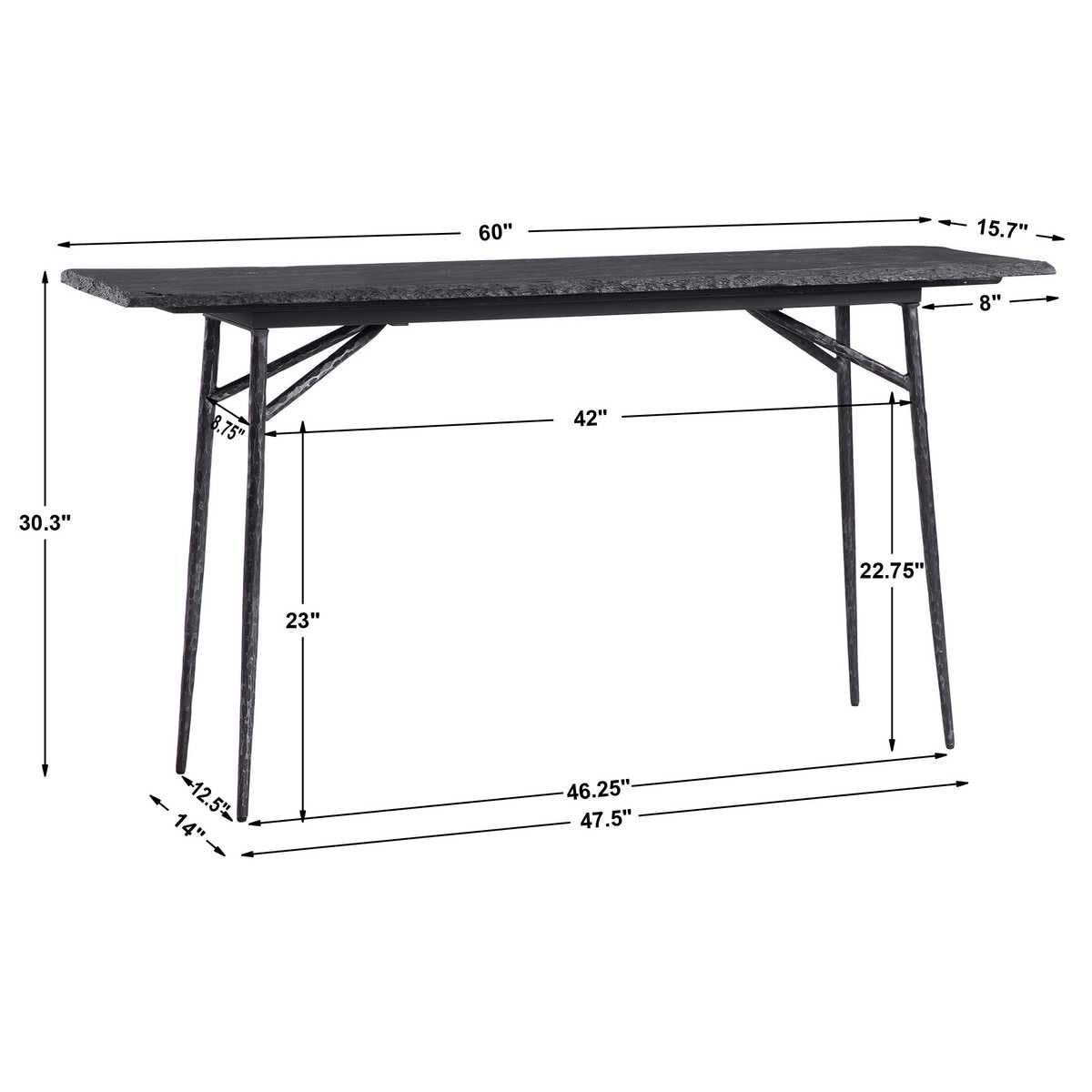 Kaduna Console Table, 2 Cartons - compact console for organizing entryway or hallway essentials | Image 8 | InSTYLE Home & Rugs