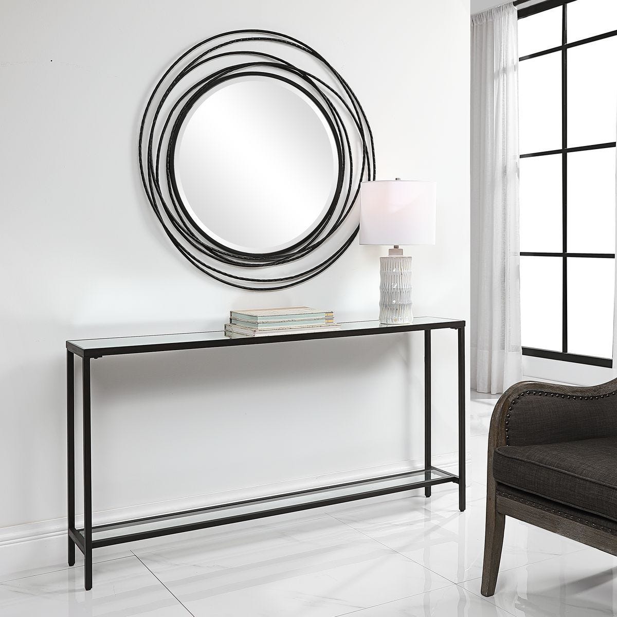 Hayley Console Table, Black - compact console for organizing entryway or hallway essentials | Image 7 | InSTYLE Home & Rugs