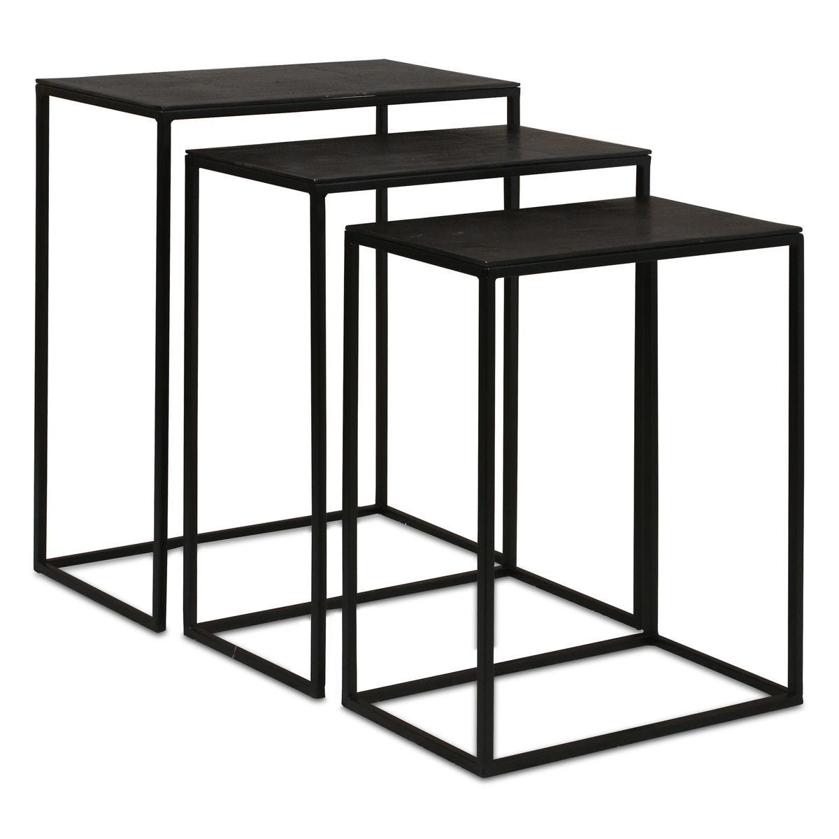 Coreene Nesting Tables, Black, S/3 - contemporary end table for sofas | Image 2 | InSTYLE Home & Rugs
