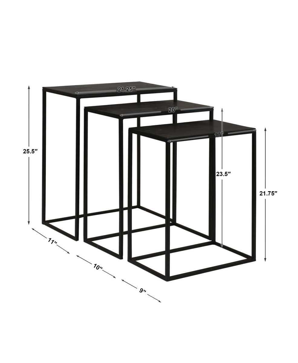 Coreene Nesting Tables, Black, S/3 - contemporary end table for sofas | Image 6 | InSTYLE Home & Rugs