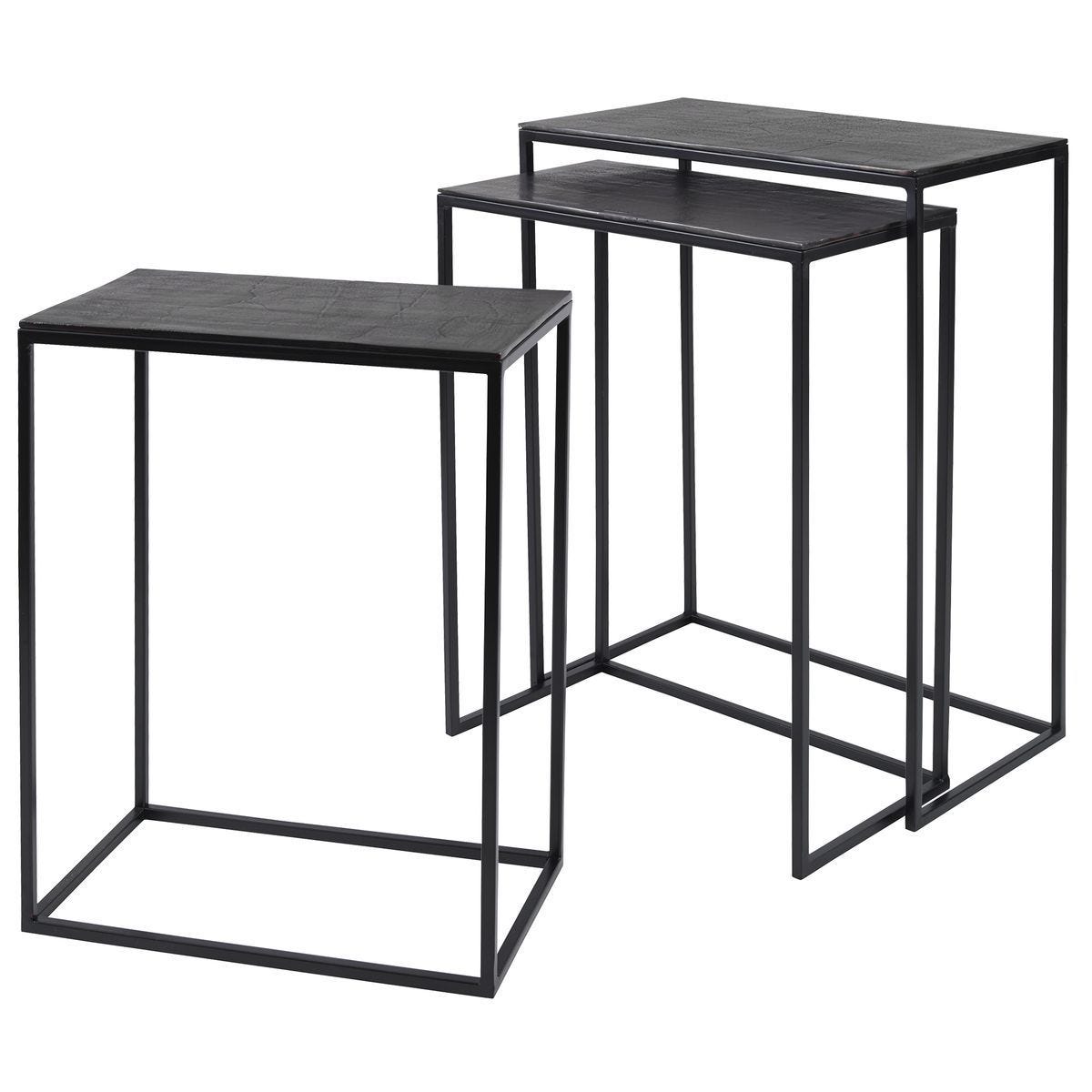 Coreene Nesting Tables, Black, S/3 - contemporary end table for sofas | Image 3 | InSTYLE Home & Rugs