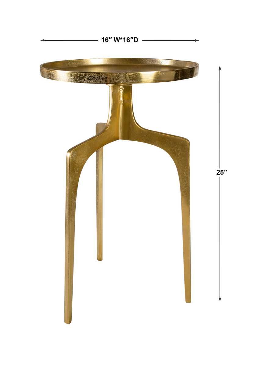 Kenna Accent Table, Gold - functional accent table with unique design for any room | Image 5 | InSTYLE Home & Rugs