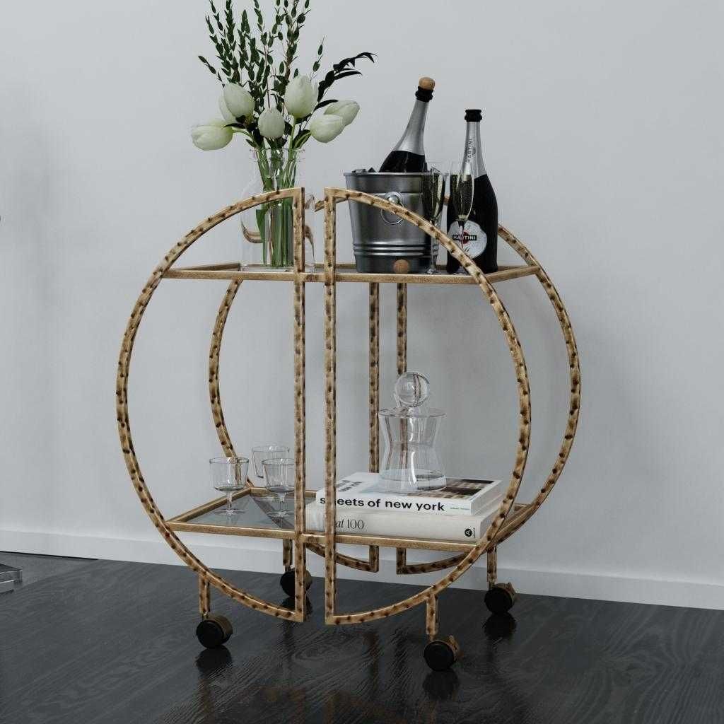 Zelina Bar Cart - compact bar cart for small spaces and home entertainment | Image 4 | InSTYLE Home & Rugs