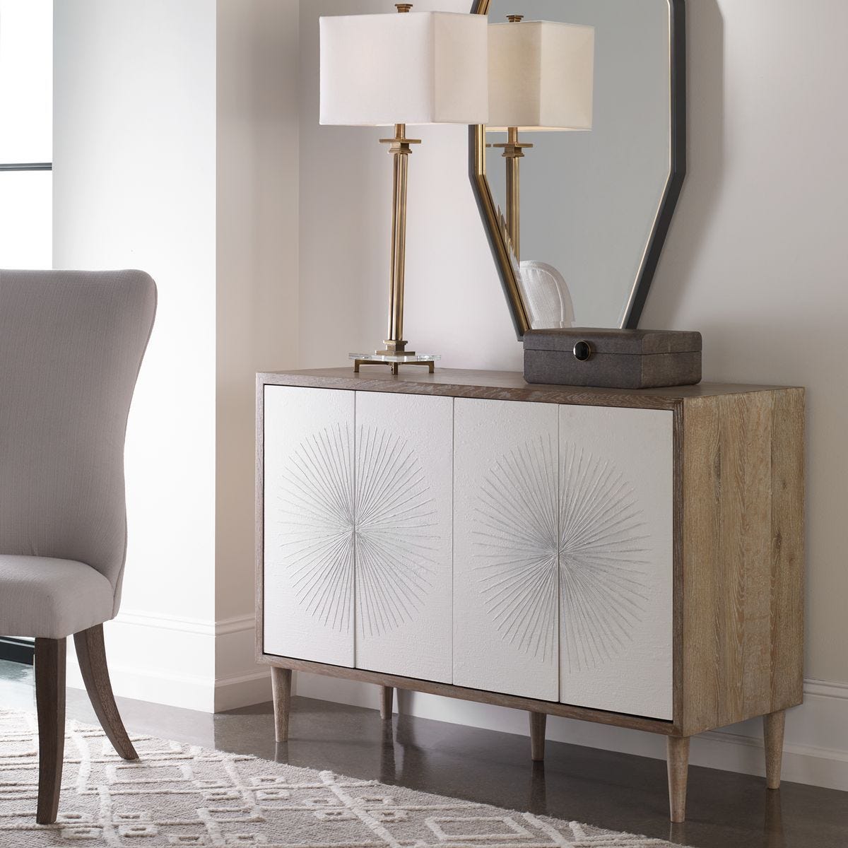 Dani 4 Door Cabinet - perfect storage for drinks and glassware | Image 7 | InSTYLE Home & Rugs