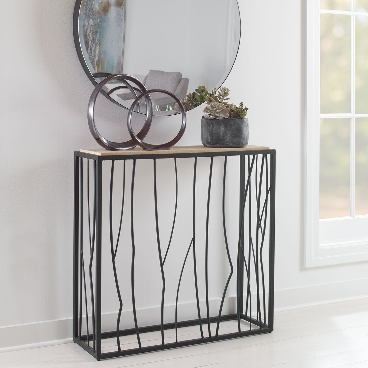 Reed Console Table, 2 CARTONS - elegant console table for modern living room decor | Image 1 | InSTYLE Home & Rugs