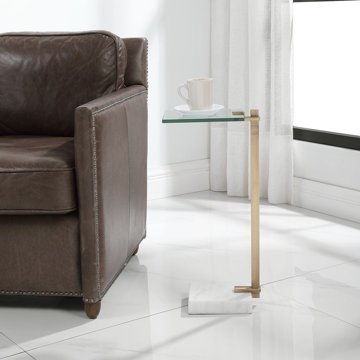 Butler Accent Table, White - small accent table with storage for a clutter-free space | Image 7 | InSTYLE Home & Rugs