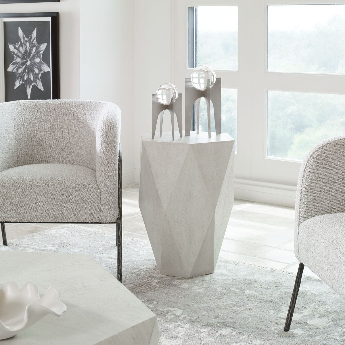 Volker Side Table, White - perfect for holding drinks, lamps, and other essentials | Image 1 | InSTYLE Home & Rugs