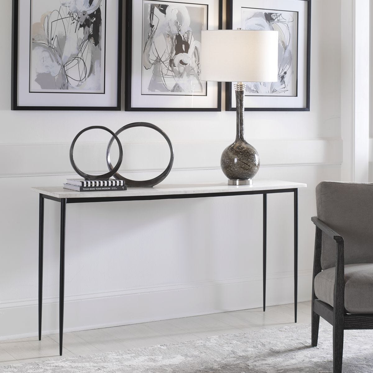 Nightfall Console Table, 2 Cartons - compact console for organizing entryway or hallway essentials | Image 6 | InSTYLE Home & Rugs