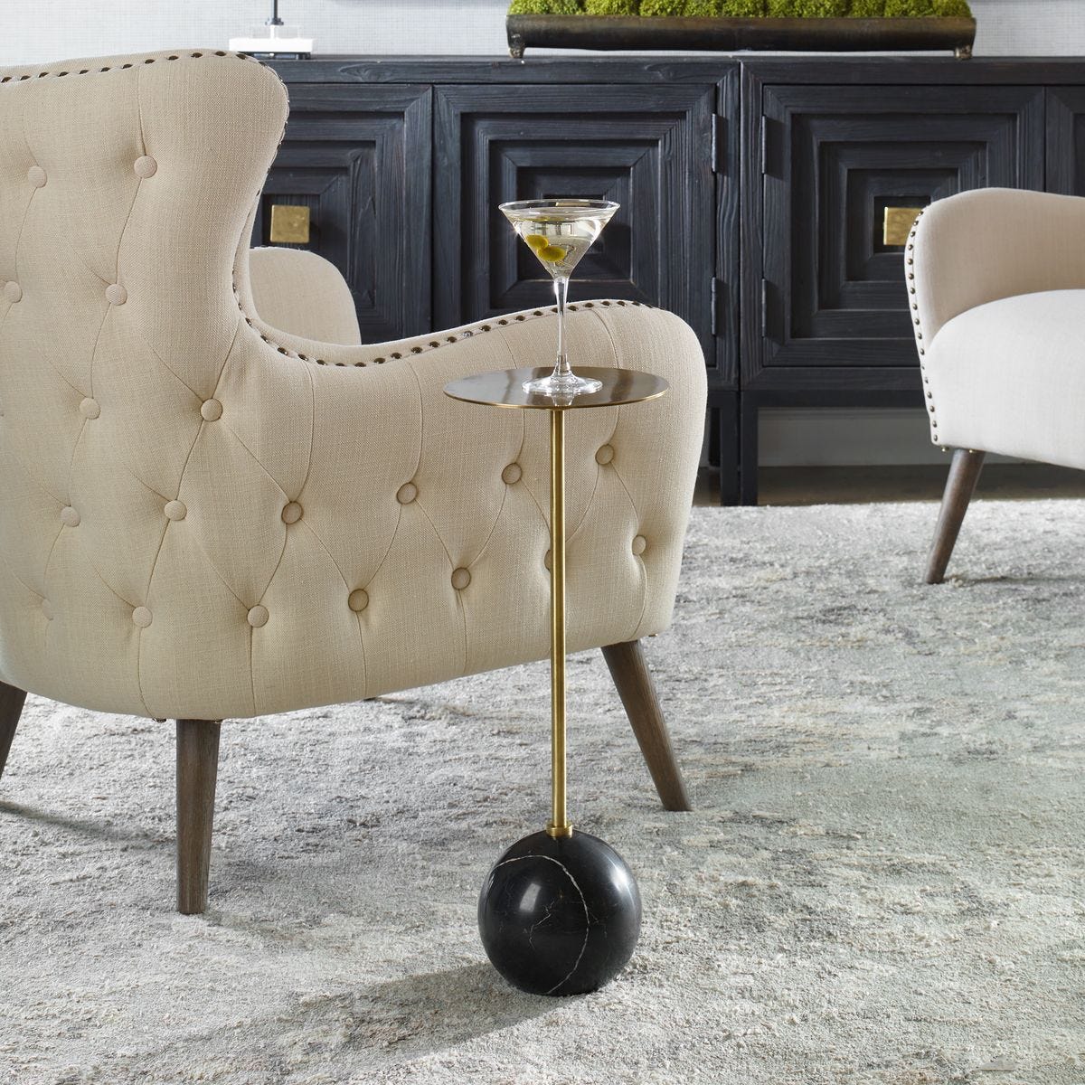 Gimlet Drink Table, Black - contemporary end table for sofas | Image 1 | InSTYLE Home & Rugs