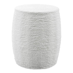 Resort Accent Stool, White - compact and stylish design | Image 2 | InSTYLE Home & Rugs