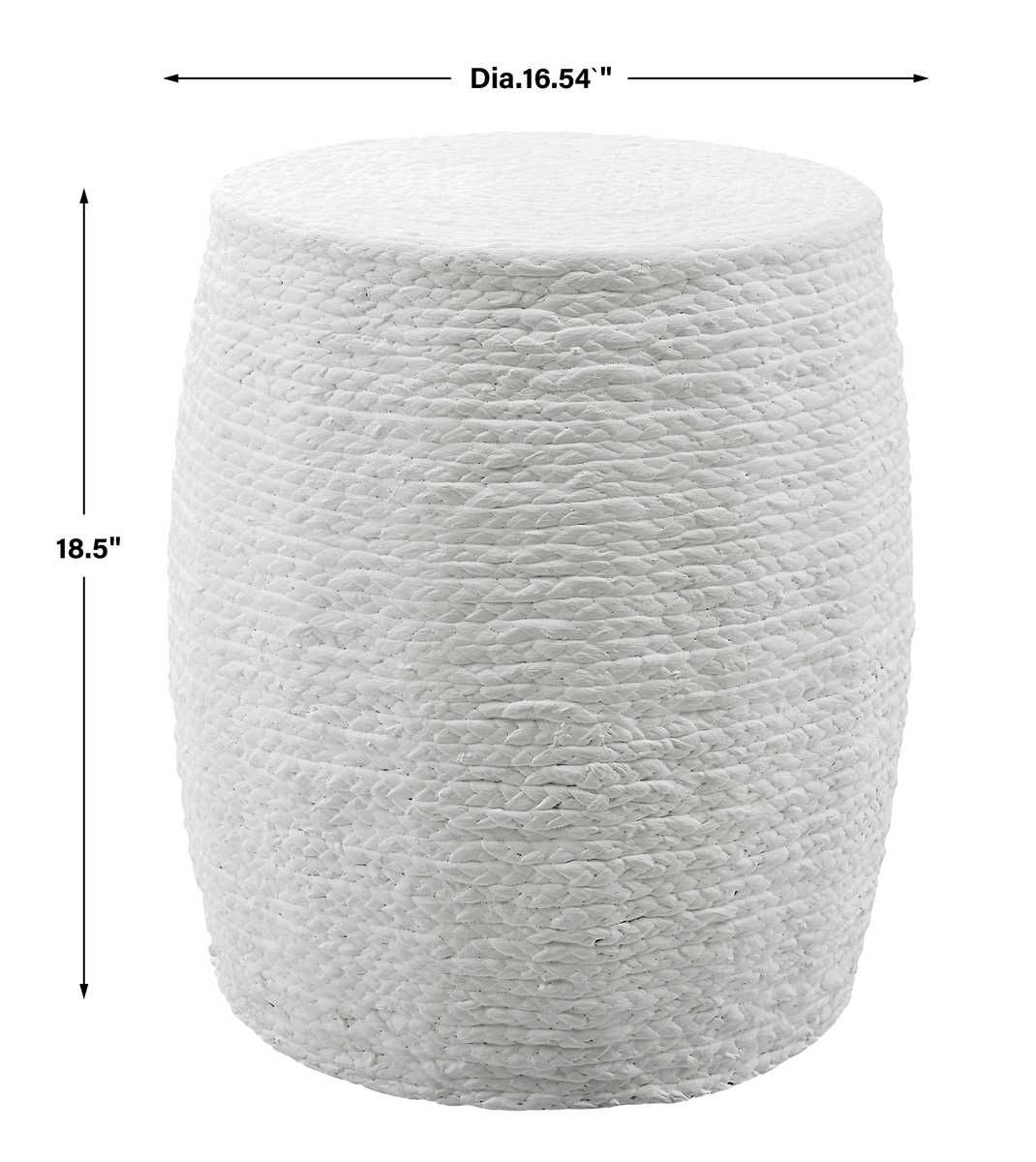 Resort Accent Stool, White - compact and stylish design | Image 4 | InSTYLE Home & Rugs