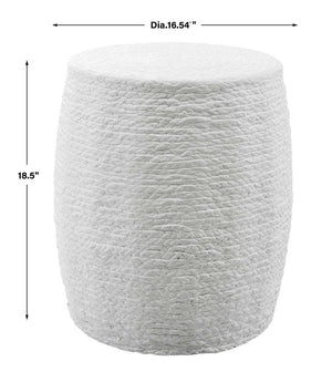 Resort Accent Stool, White - compact and stylish design | Image 4 | InSTYLE Home & Rugs