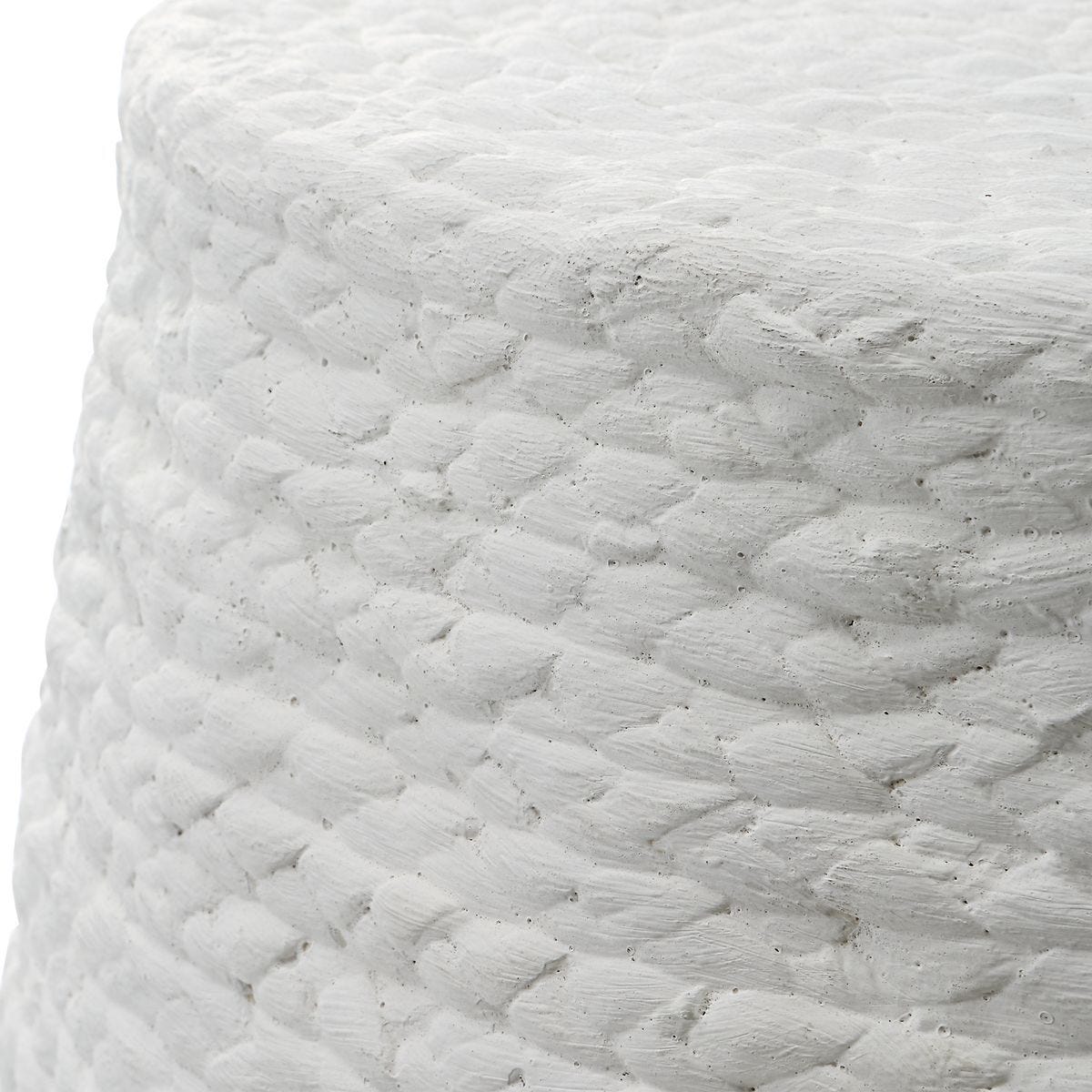 Resort Accent Stool, White - compact and stylish design | Image 3 | InSTYLE Home & Rugs