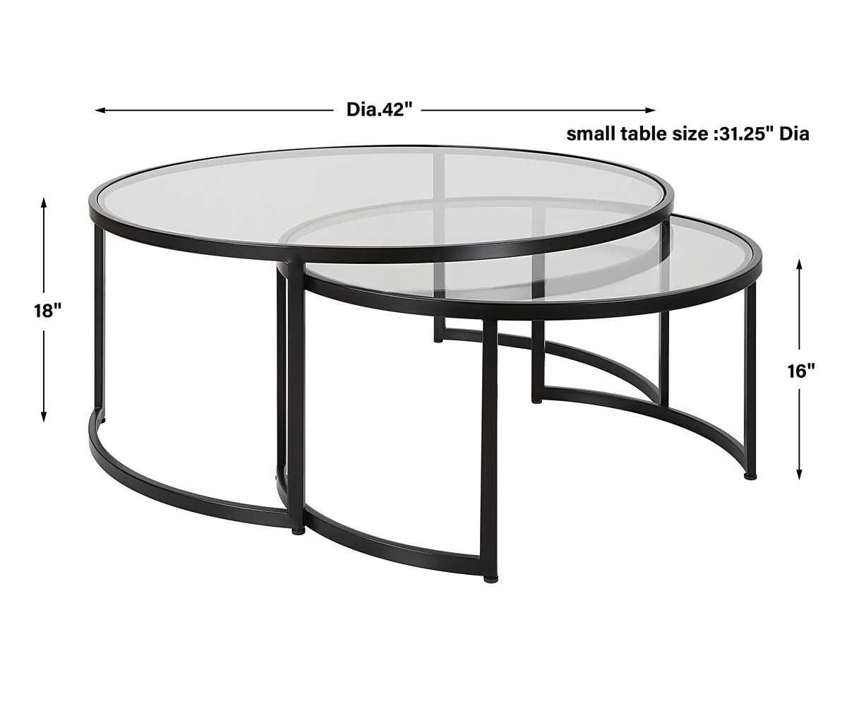 Rhea Nesting Coffee Tables, Black, S/2 - functional centerpieces for homes | Image 7 | InSTYLE Home & Rugs