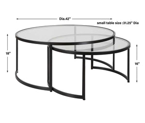 Rhea Nesting Coffee Tables, Black, S/2 - functional centerpieces for homes | Image 7 | InSTYLE Home & Rugs