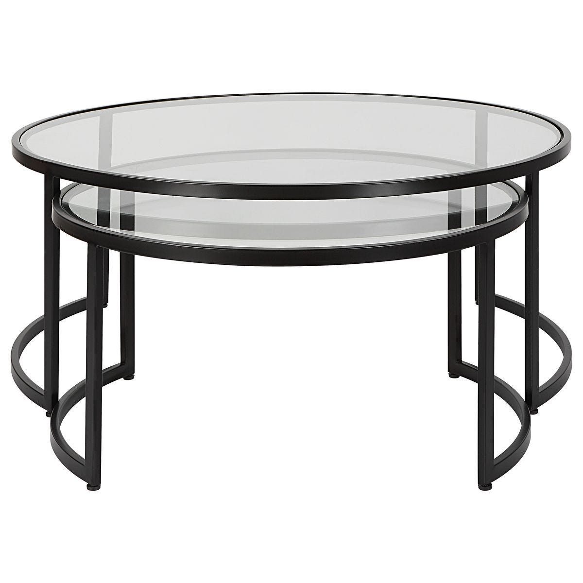 Rhea Nesting Coffee Tables, Black, S/2 - functional centerpieces for homes | Image 4 | InSTYLE Home & Rugs
