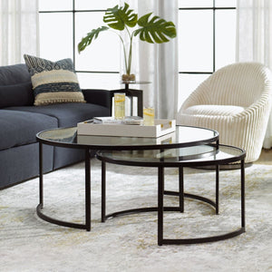 Rhea Nesting Coffee Tables, Black, S/2 - functional centerpieces for homes | Image 1 | InSTYLE Home & Rugs