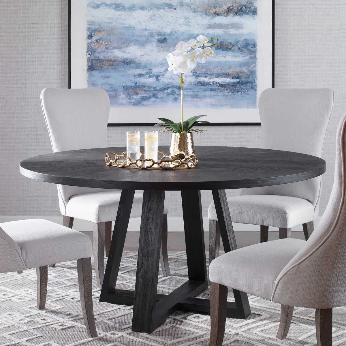 Gidran Dining Table, Black, 2 Cartons - stylish dining table for gatherings | Image 1 | InSTYLE Home & Rugs