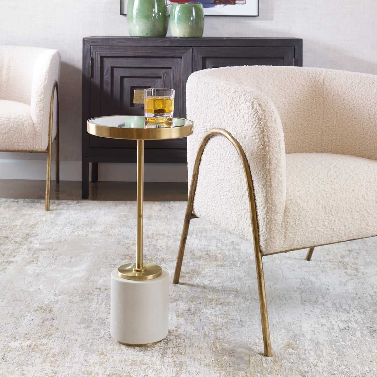 Laurier Drink Table, White - accent tables for living rooms | Image 1 | InSTYLE Home & Rugs