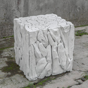 Teak Root Bunching Cube, White - accent tables for living rooms | Image 5 | InSTYLE Home & Rugs