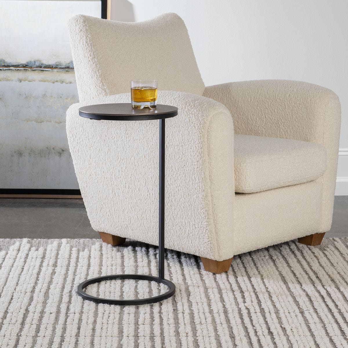 Brunei Accent Table, Nickel - chic accent table for contemporary home interiors | Image 5 | InSTYLE Home & Rugs